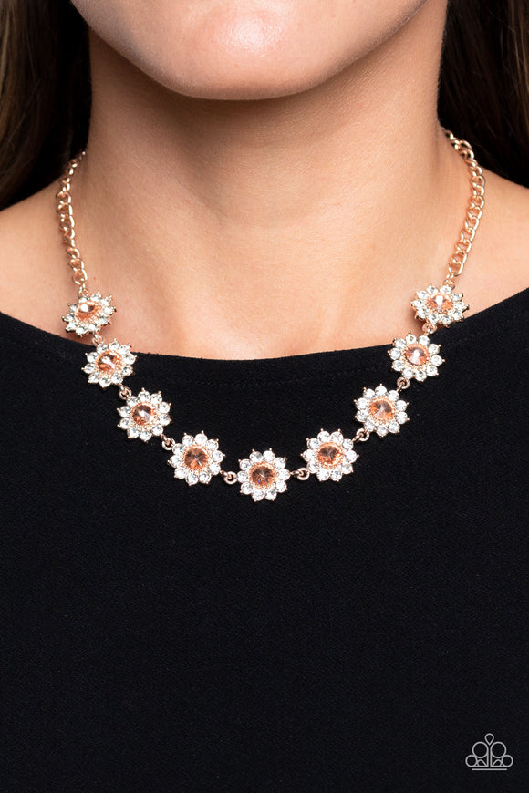 Blooming Brilliance - Rose Gold Necklace - Paparazzi Accessories