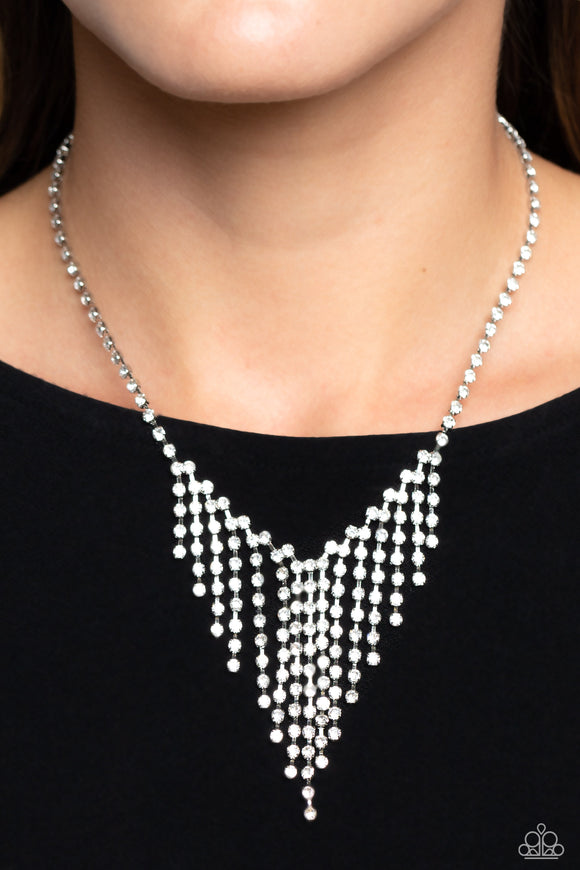 SHIMMER of Stars - White Necklace - Paparazzi Accessories