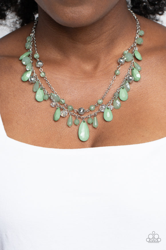 Flirty Flood - Green Necklace - Paparazzi Accessories