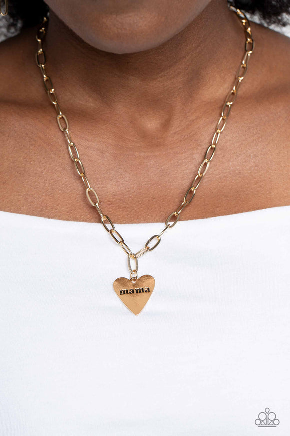 Mama Cant Buy You Love - Gold Necklace - Paparazzi Accessories