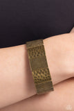 Textured Traveler - Brass Bracelet - Paparazzi Accessories