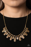 Compelling Confetti - Gold Necklace - Paparazzi Accessories