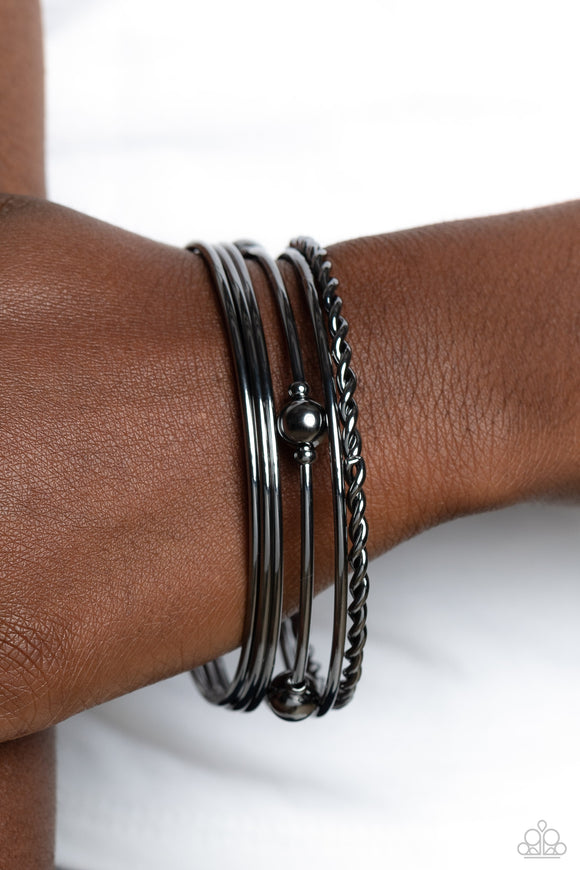 Lost and Found - Black Bracelet - Paparazzi Accessories