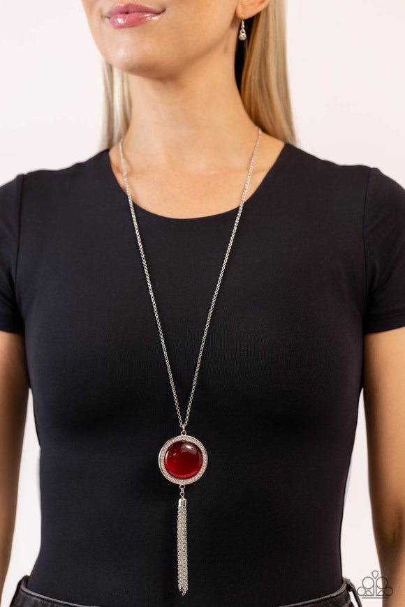 Tallahassee Tassel - Red Necklace - Paparazzi Accessories