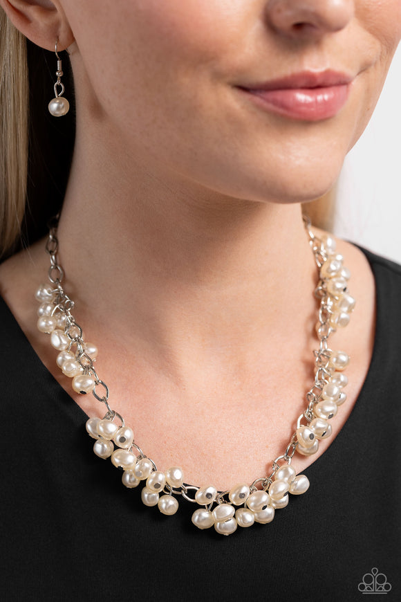 Pearl Parlor - White Necklace - Paparazzi Accessories