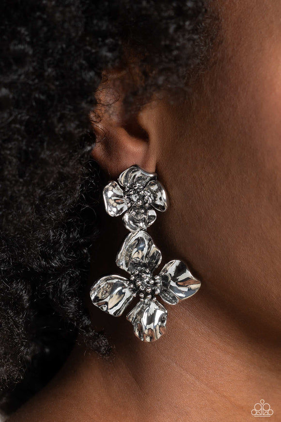 Gilded Grace - Silver Post Earrings - Paparazzi Accessories
