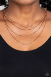 Studded Shimmer - Copper Necklace - Paparazzi Accessories