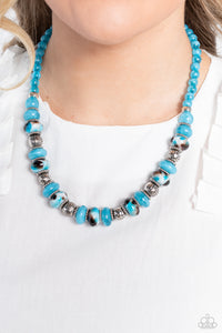 Warped Whimsicality - Blue Necklace - Paparazzi Accessories