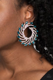 Firework Fanfare - Blue Post Earrings - Paparazzi Accessories