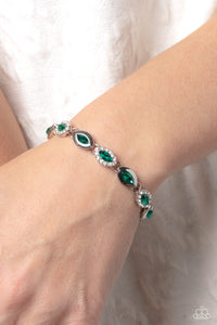 Some Serious Sparkle - Green Bracelet - Paparazzi Accessories