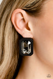 Edgy Emeralds - Black Post Earrings - Paparazzi Accessories