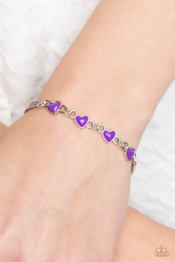 Smitten Sweethearts - Purple Bracelet - Paparazzi Accessories