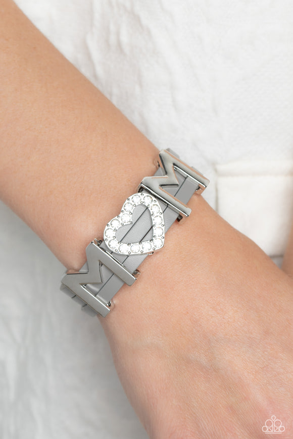 Heart of Mom - Silver Bracelet - Paparazzi Accessories