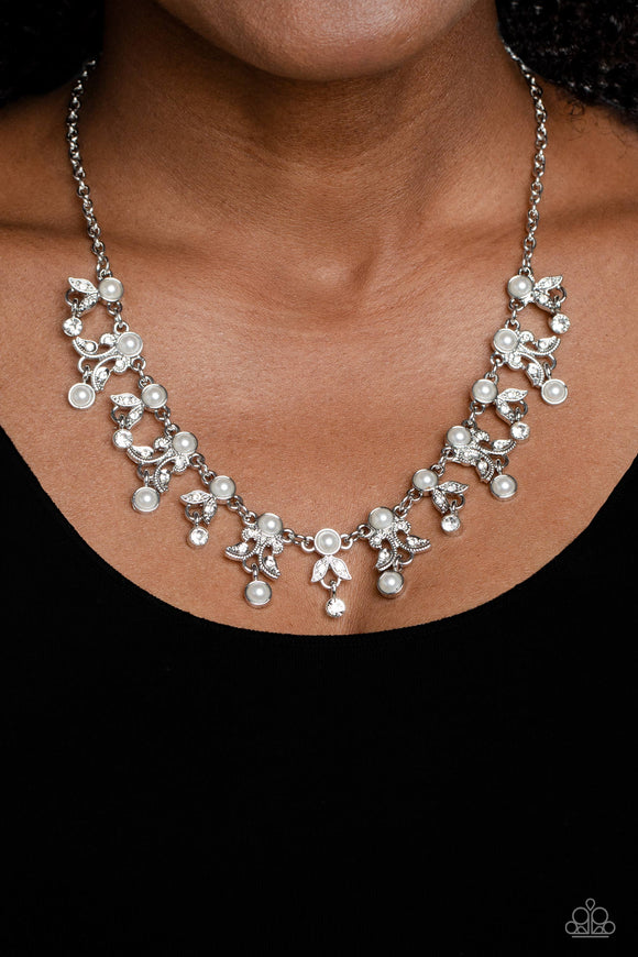 Garden Princess - White Necklace - Paparazzi Accessories