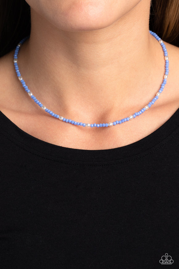 Beaded Blitz - Blue Necklace - Paparazzi Accessories