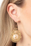 Welcoming Whimsy - White Earrings - Paparazzi Accessories