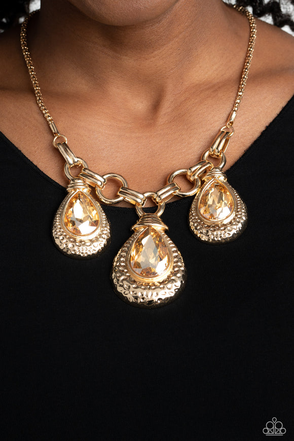 Built Beacon - Gold Necklace - Paparazzi Accessories