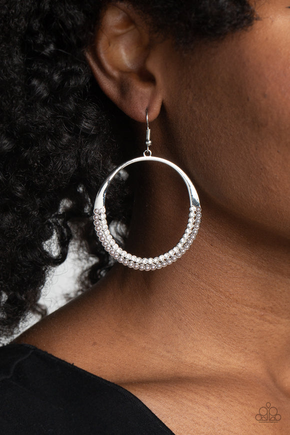 Material PEARL - Silver Earrings - Paparazzi Accessories
