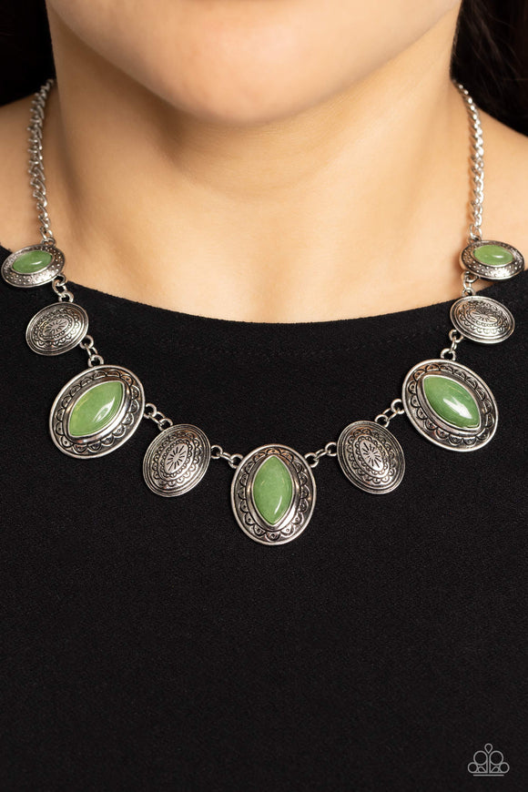 Textured Trailblazer - Green Necklace - Paparazzi Accessories