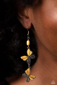 Spirited Soar - Yellow Earrings - Paparazzi Accessories
