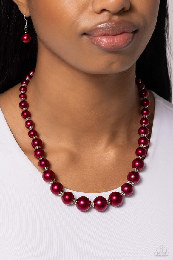Manhattan Mogul - Red Necklace - Paparazzi Accessories