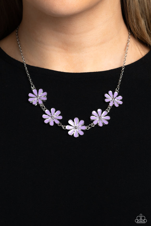 Flora Fantasy - Purple Necklace - Paparazzi Accessories