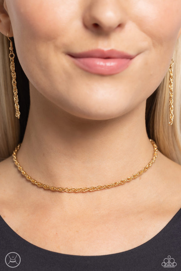 Glimmer of ROPE - Gold Necklace - Paparazzi Accessories