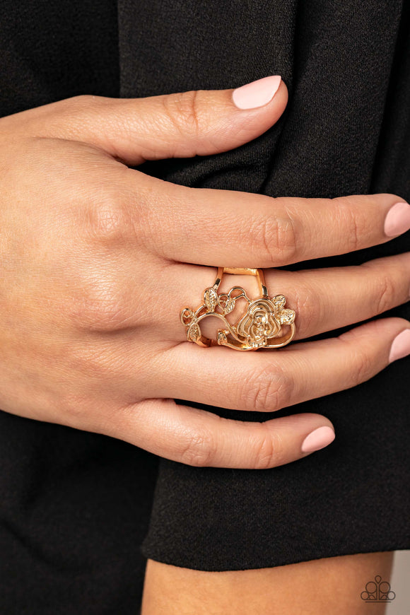 What ROSE Around - Gold Ring - Paparazzi Accessories