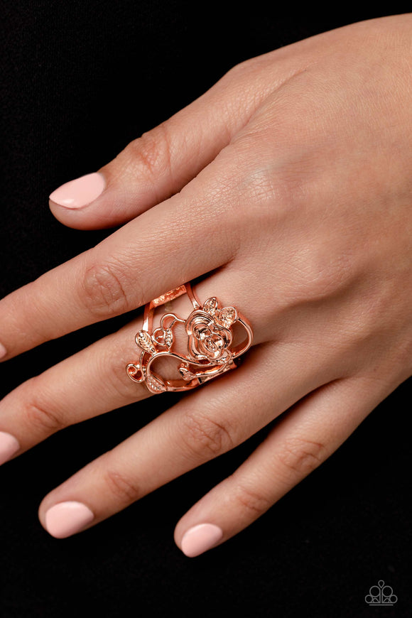 What ROSE Around - Copper Ring - Paparazzi Accessories