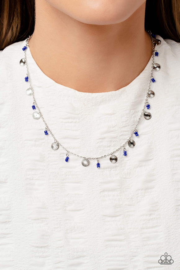 Sand Dollar Sass - Blue Necklace - Paparazzi Accessories