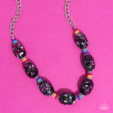 No Laughing SPLATTER - Pink Necklace - Paparazzi Accessories