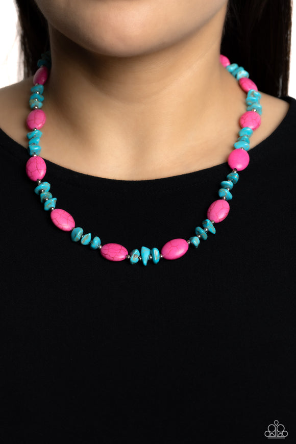 Stone Age Showcase - Pink Necklace - Paparazzi Accessories