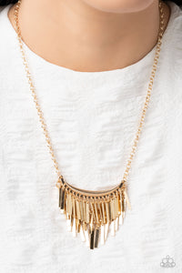 Cue the Chandelier - Gold Necklace - Paparazzi Accessories