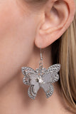 Layered Launch - White Earrings - Paparazzi Accessories