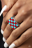 Checkerboard Craze - Red Ring - Paparazzi Accessories