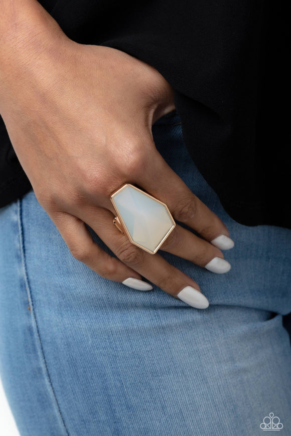 Geotic Glaze - Gold Ring - Paparazzi Accessories