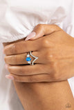 Chevron Celebrity - Blue Ring - Paparazzi Accessories