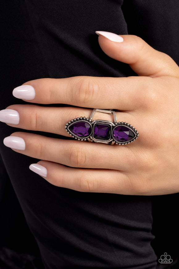 Dazzling Direction - Purple Ring - Paparazzi Accessories