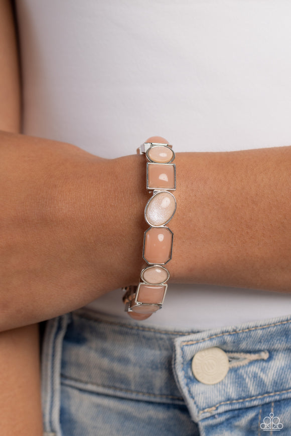 Giving Geometrics - Orange Bracelet - Paparazzi Accessories