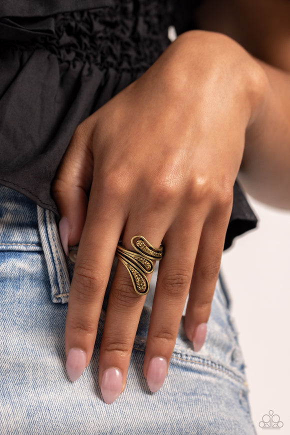 Flared Fashion - Brass Ring - Paparazzi Accessories