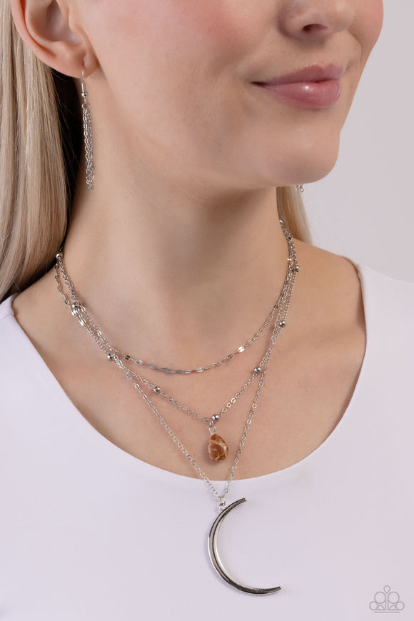 Lunar Landslide - Brown Necklace - Paparazzi Accessories