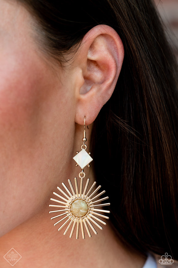 Seize the Sunburst - Gold Earrings - Paparazzi Accessories