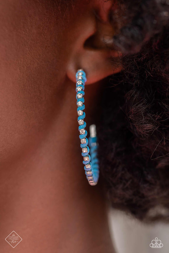 Put a STRING on It - Blue Earrings - Paparazzi Accessories