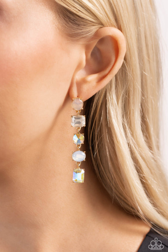 Sophisticated Stack - Gold Post Earrings - Paparazzi Accessories