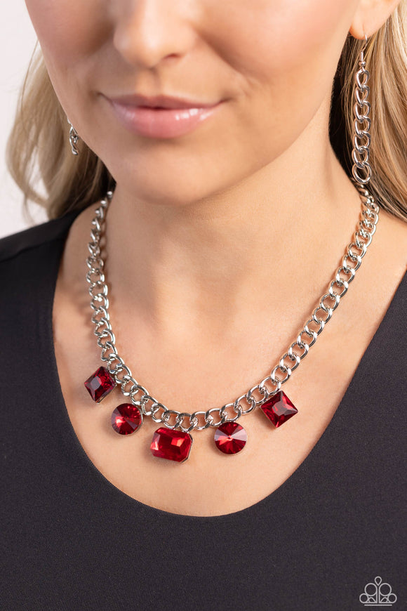 Alternating Audacity - Red Necklace - Paparazzi Accessories
