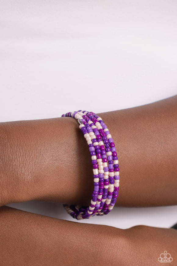 Coiled Candy - Purple Bracelet - Paparazzi Accessories