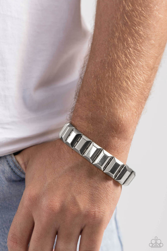 Chunky Champion - Silver Mens Bracelet - Paparazzi Accessories