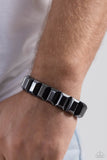 Chunky Champion - Black Mens Bracelet - Paparazzi Accessories