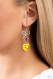BOW Away Zone - Yellow Earrings - Paparazzi Accessories