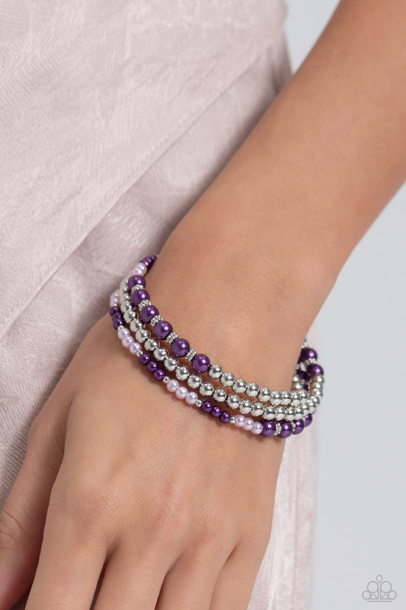 Just SASSING Through - Purple Bracelet - Paparazzi Accessories